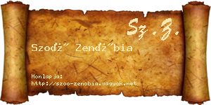 Szoó Zenóbia névjegykártya